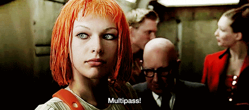 Animated gif: Leeloo shows us her Multipass