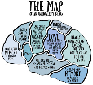 Fictional map of an introvert brain